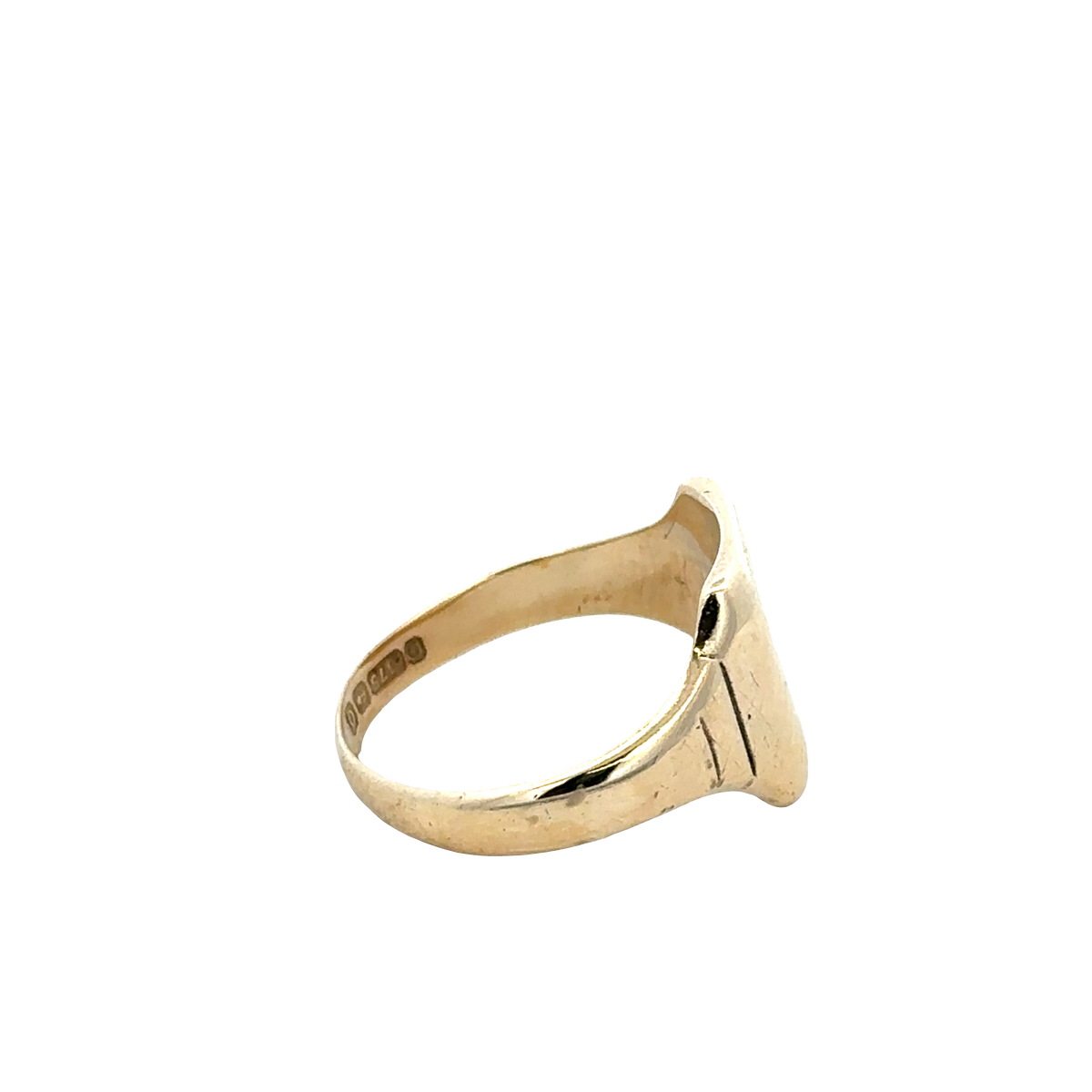 9ct yellow gold signet ring size Q (sh27866b)