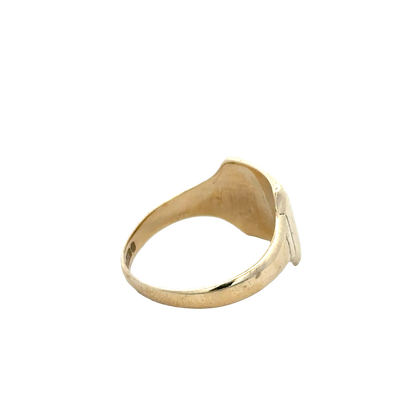 9ct yellow gold signet ring size Q (sh27866b)