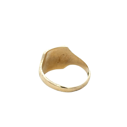 9ct yellow gold signet ring size Q (sh27866b)