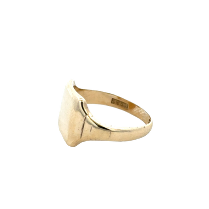 9ct yellow gold signet ring size Q (sh27866b)