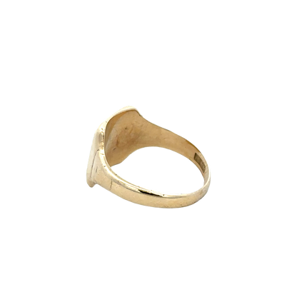 9ct yellow gold signet ring size Q (sh27866b)