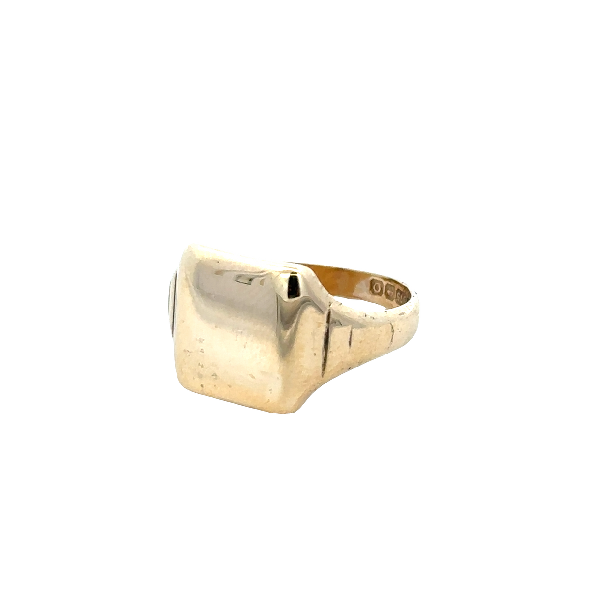 9ct yellow gold signet ring size Q (sh27866b)