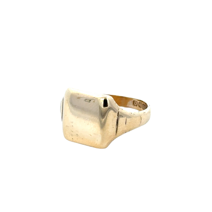 9ct yellow gold signet ring size Q (sh27866b)