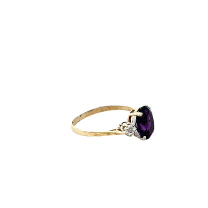 9ct yellow gold diamond ring size M1/2 (sh27794b)