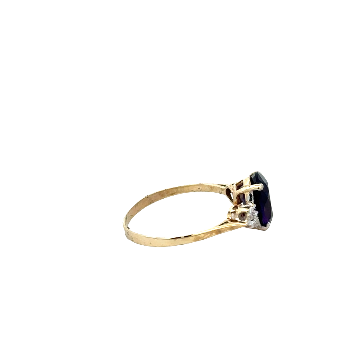 9ct yellow gold diamond ring size M1/2 (sh27794b)