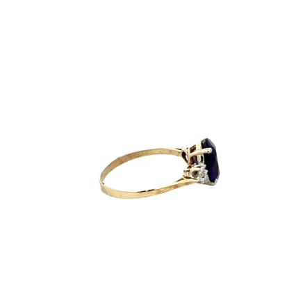 9ct yellow gold diamond ring size M1/2 (sh27794b)