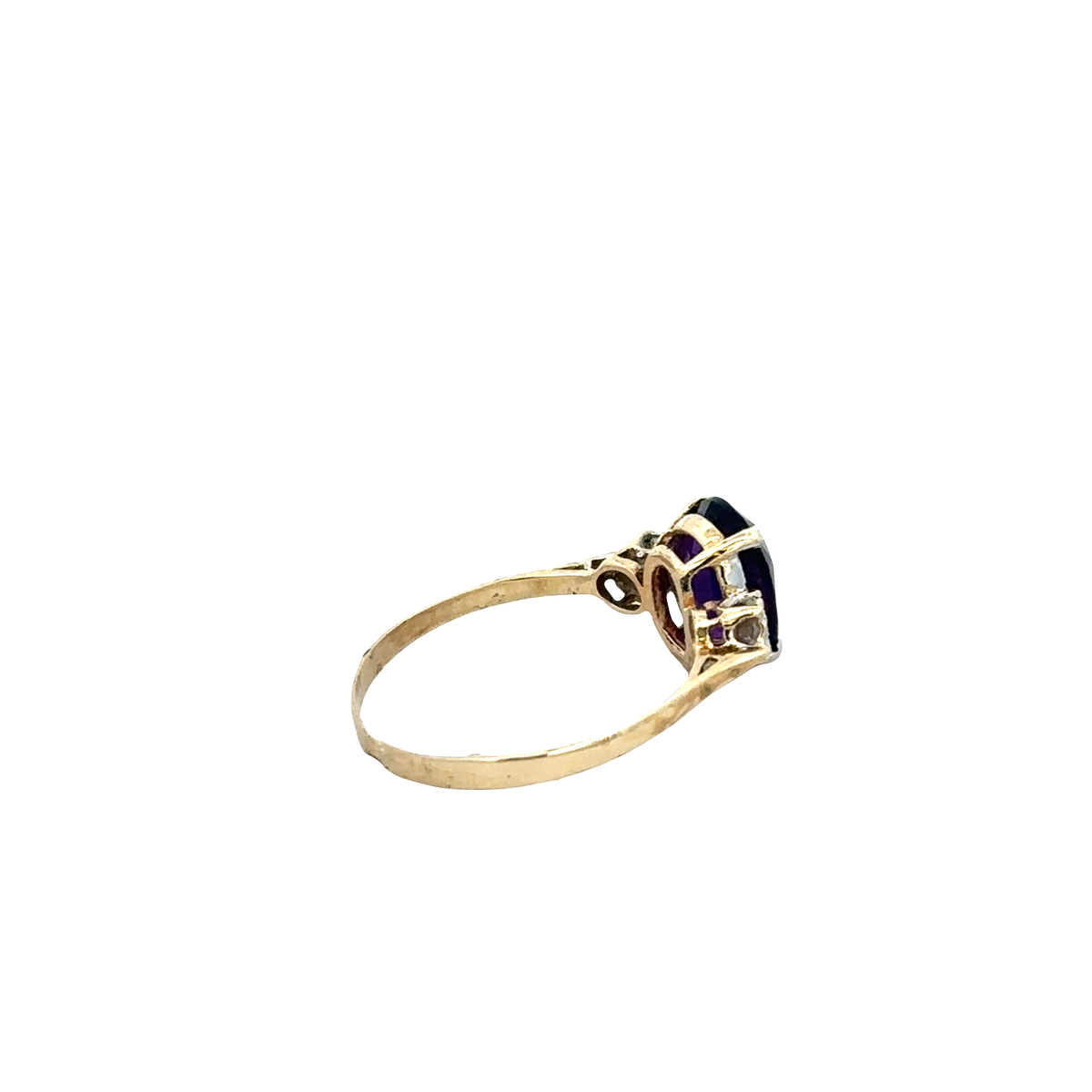 9ct yellow gold diamond ring size M1/2 (sh27794b)