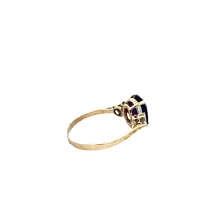 9ct yellow gold diamond ring size M1/2 (sh27794b)
