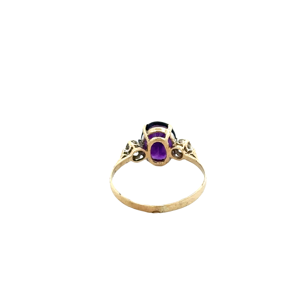 9ct yellow gold diamond ring size M1/2 (sh27794b)