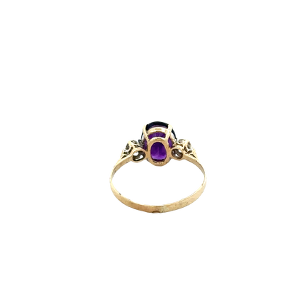 9ct yellow gold diamond ring size M1/2 (sh27794b)