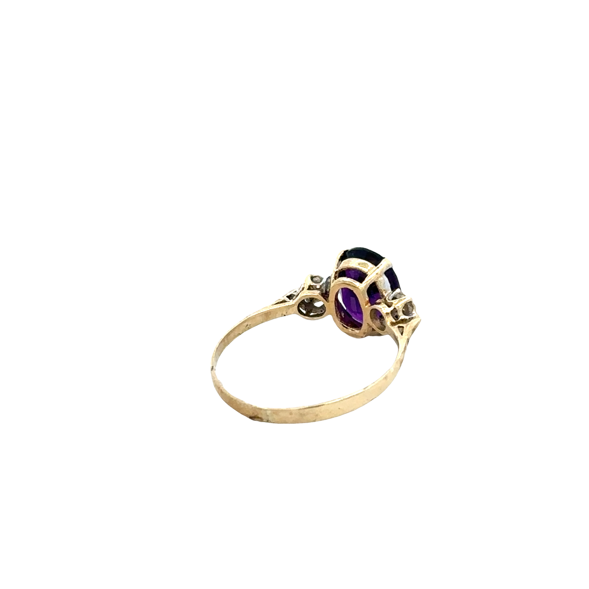 9ct yellow gold diamond ring size M1/2 (sh27794b)