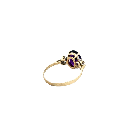9ct yellow gold diamond ring size M1/2 (sh27794b)