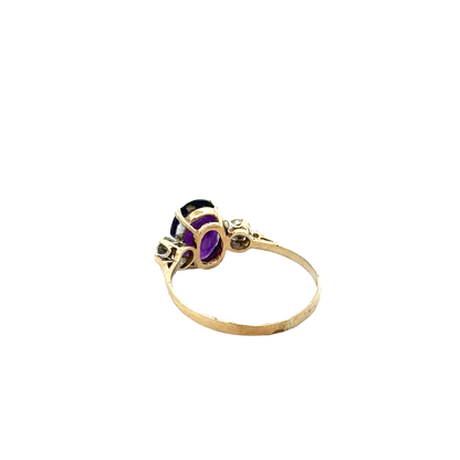 9ct yellow gold diamond ring size M1/2 (sh27794b)