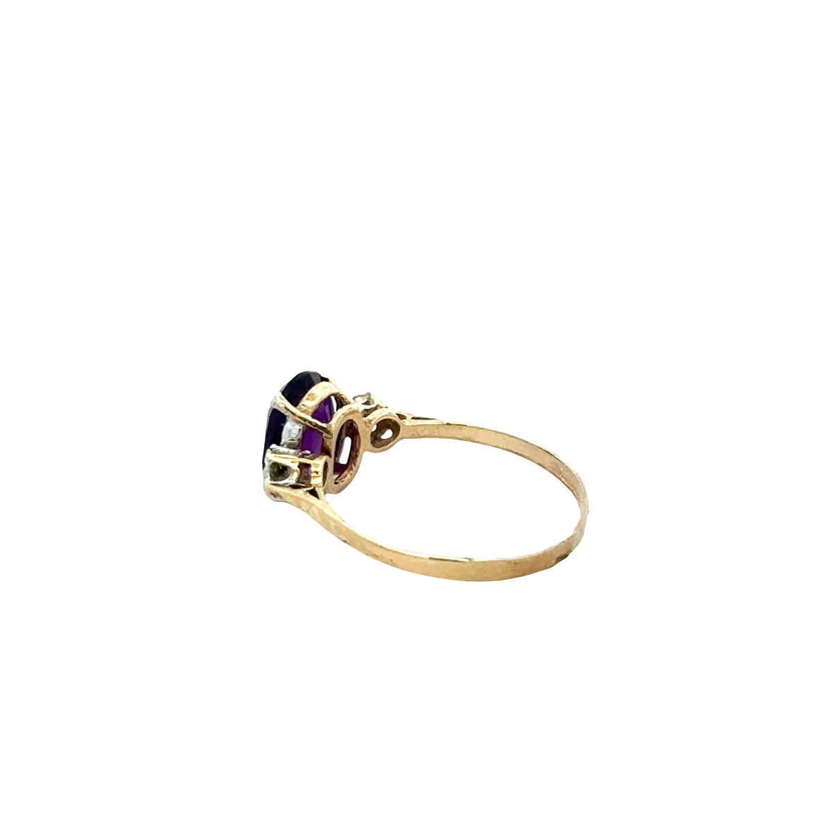 9ct yellow gold diamond ring size M1/2 (sh27794b)