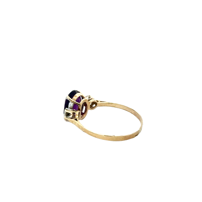 9ct yellow gold diamond ring size M1/2 (sh27794b)