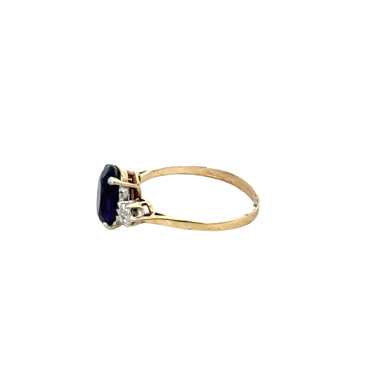 9ct yellow gold diamond ring size M1/2 (sh27794b)