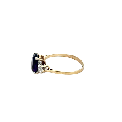 9ct yellow gold diamond ring size M1/2 (sh27794b)
