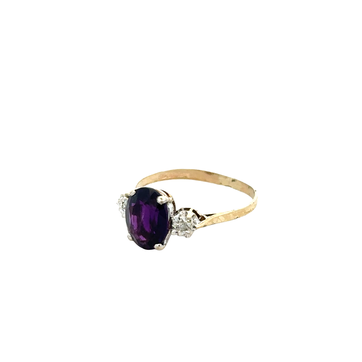 9ct yellow gold diamond ring size M1/2 (sh27794b)