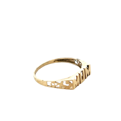 9ct yellow gold MUM ring size Q (sh27864b)