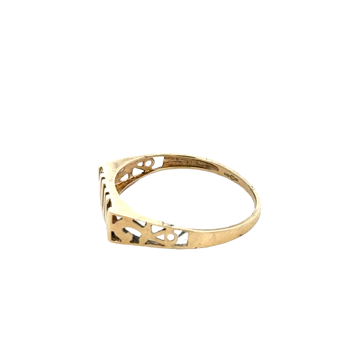 9ct yellow gold MUM ring size Q (sh27864b)
