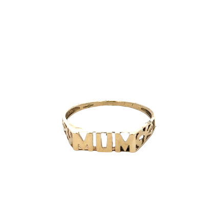 9ct yellow gold MUM ring size Q (sh27864b)
