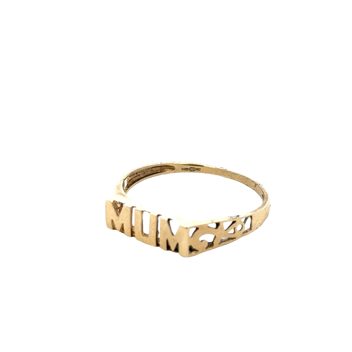 9ct yellow gold MUM ring size Q (sh27864b)