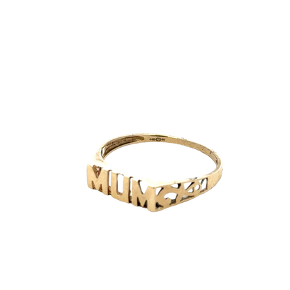 9ct yellow gold MUM ring size Q (sh27864b)