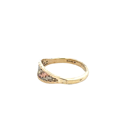 9ct yellow gold ring size L (sh27879b)