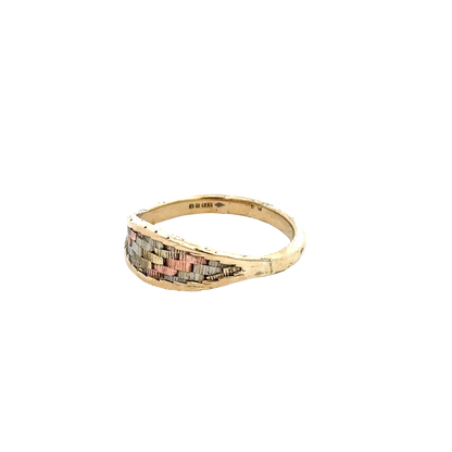 9ct yellow gold ring size L (sh27879b)