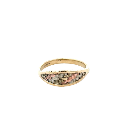 9ct yellow gold ring size L (sh27879b)
