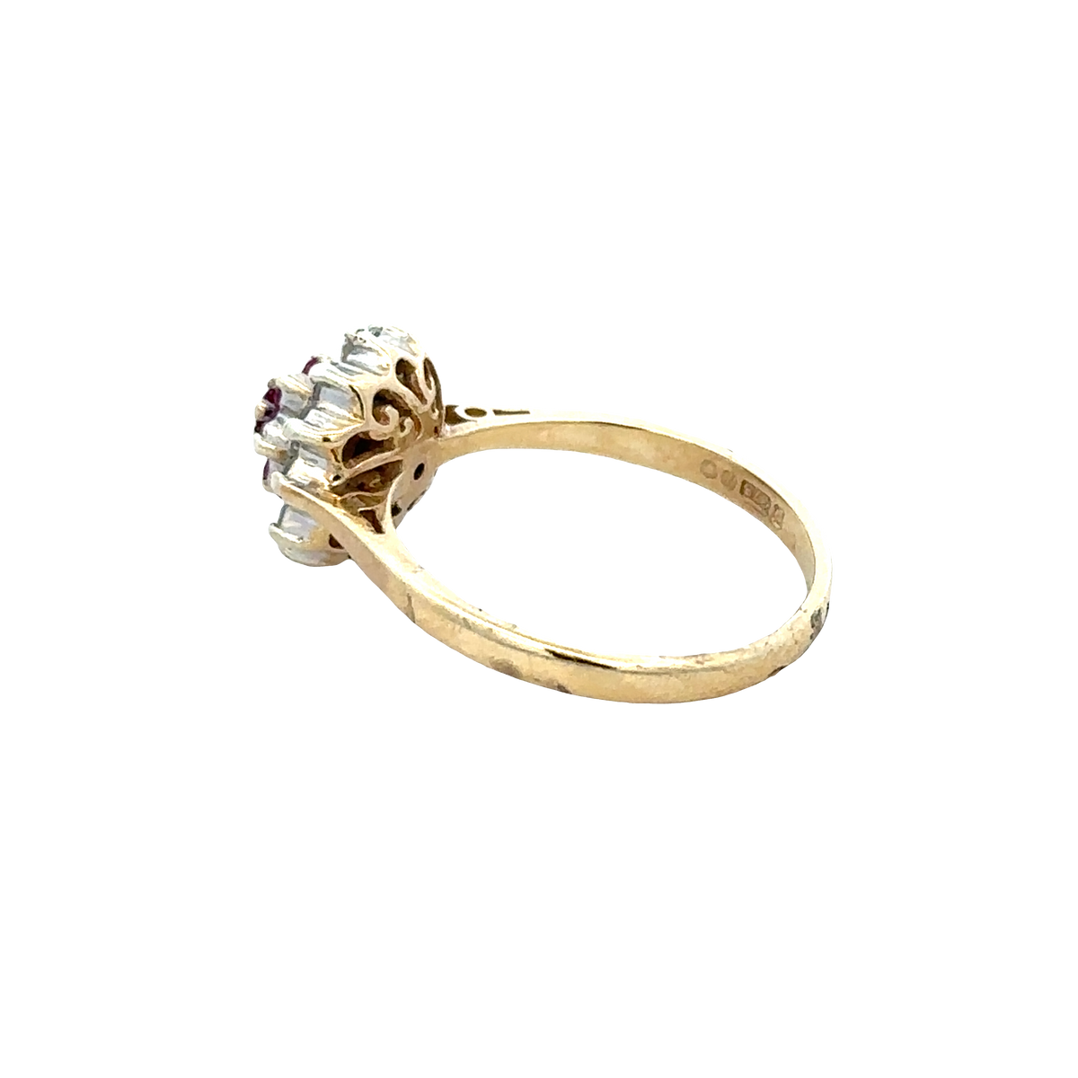 9ct yellow gold ring size N1/2 (sh27880b)