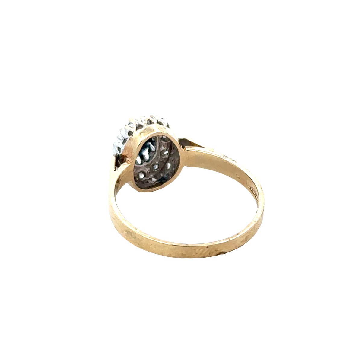 9ct yellow gold sapphire and diamond ring size O (sh27803b)