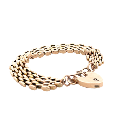 9ct yellow gold gate bracelet 17.6g (sh25874l)