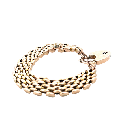 9ct yellow gold gate bracelet 17.6g (sh25874l)