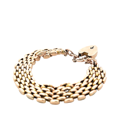 9ct yellow gold gate bracelet 17.6g (sh25874l)