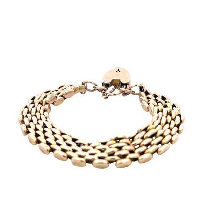 9ct yellow gold gate bracelet 17.6g (sh25874l)
