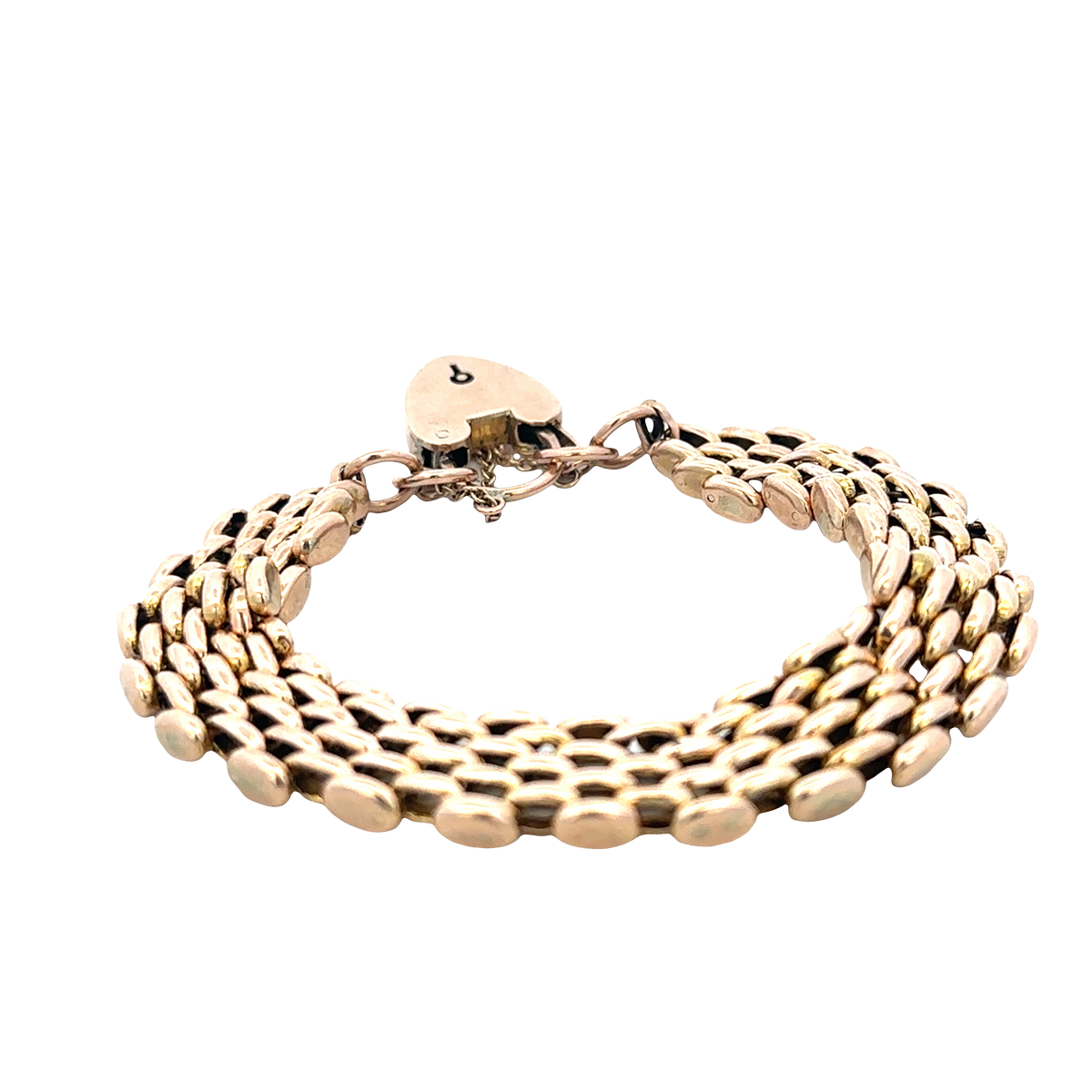 9ct yellow gold gate bracelet 17.6g (sh25874l)