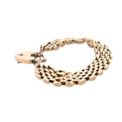 9ct yellow gold gate bracelet 17.6g (sh25874l)