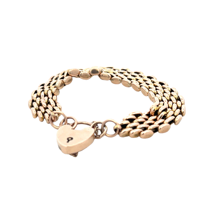 9ct yellow gold gate bracelet 17.6g (sh25874l)