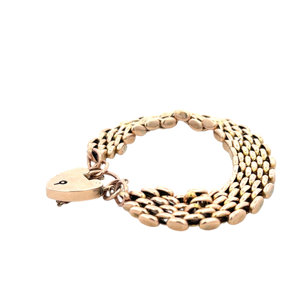 9ct yellow gold gate bracelet 17.6g (sh25874l)