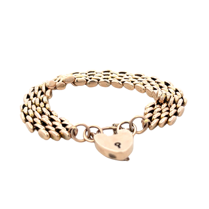 9ct yellow gold gate bracelet 17.6g (sh25874l)