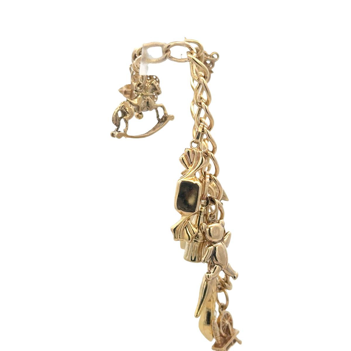 9ct yellow gold charm bracelet 17.4g (sh27974b)
