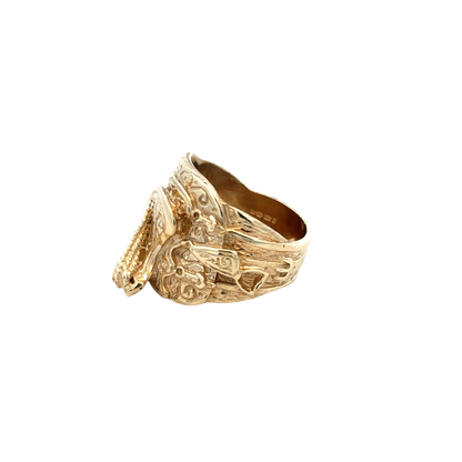 9ct yellow gold saddle ring  sh27933b