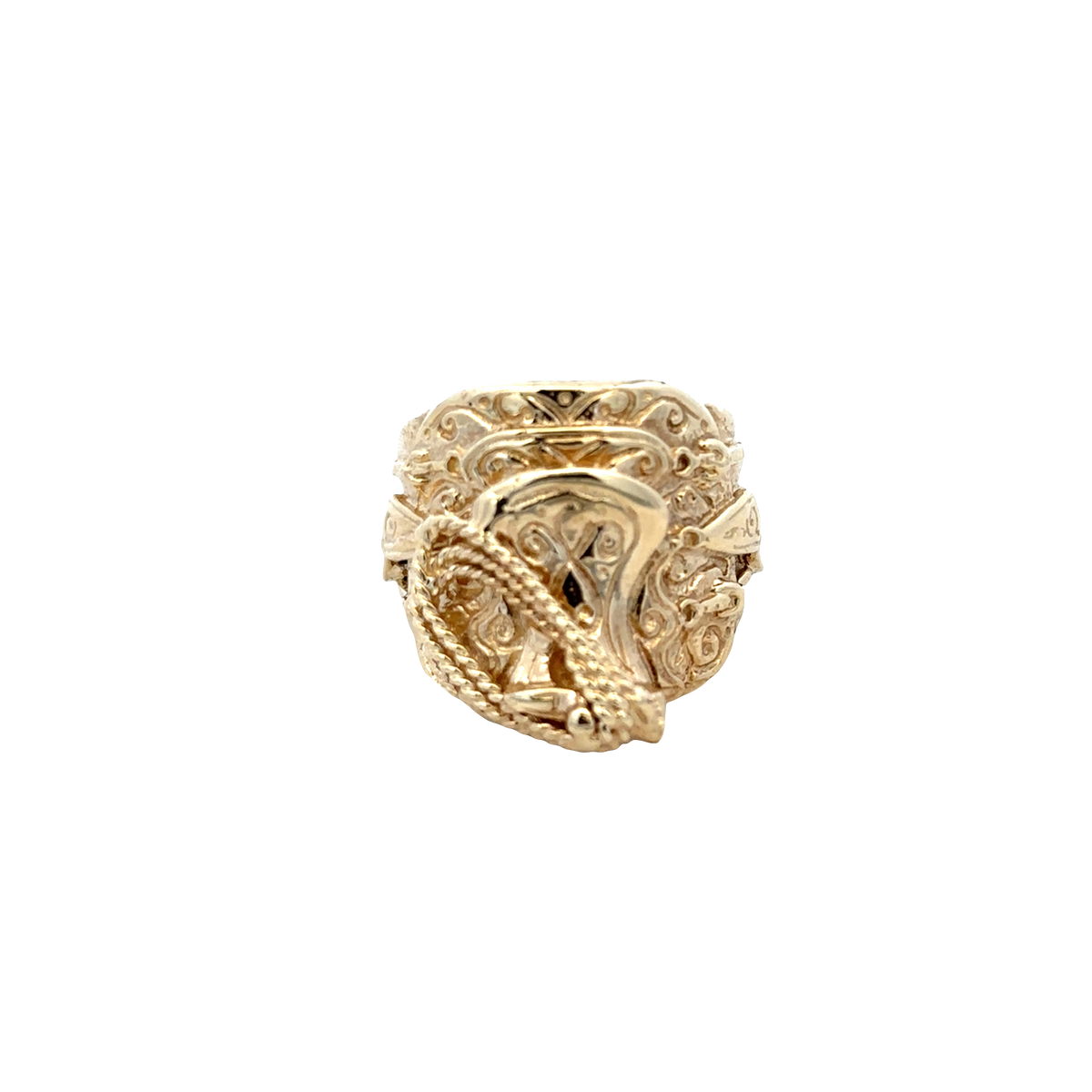 9ct yellow gold saddle ring  sh27933b