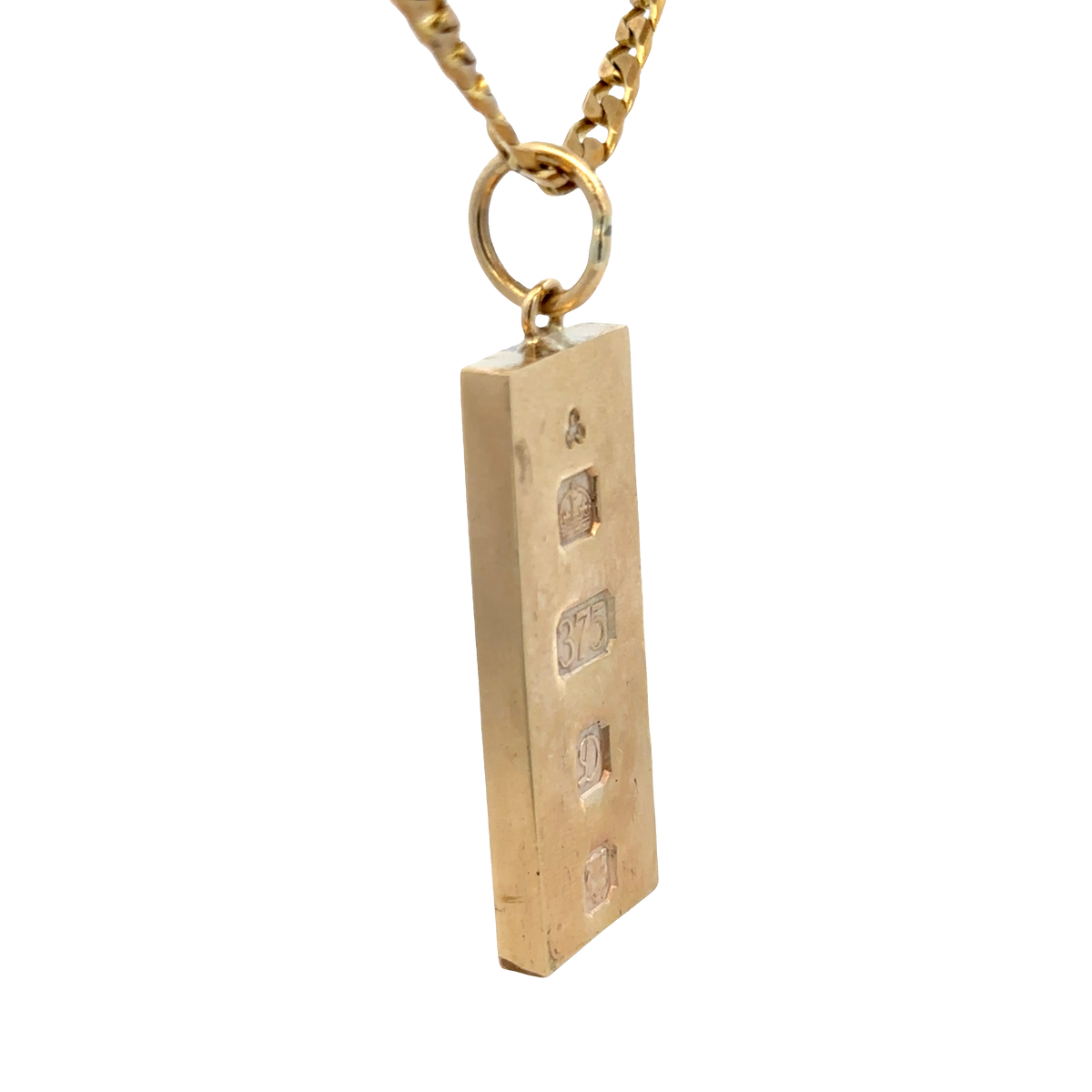 9ct yellow gold ingot pendant 30.3g (sh25868l)