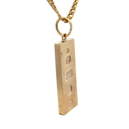 9ct yellow gold ingot pendant 30.3g (sh25868l)