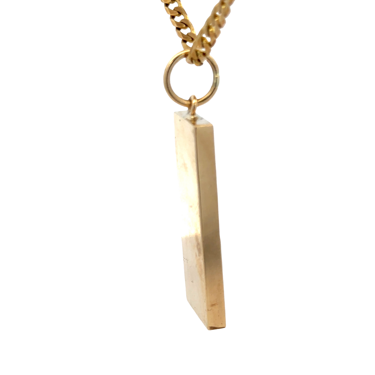 9ct yellow gold ingot pendant 30.3g (sh25868l)