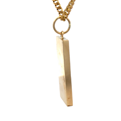 9ct yellow gold ingot pendant 30.3g (sh25868l)