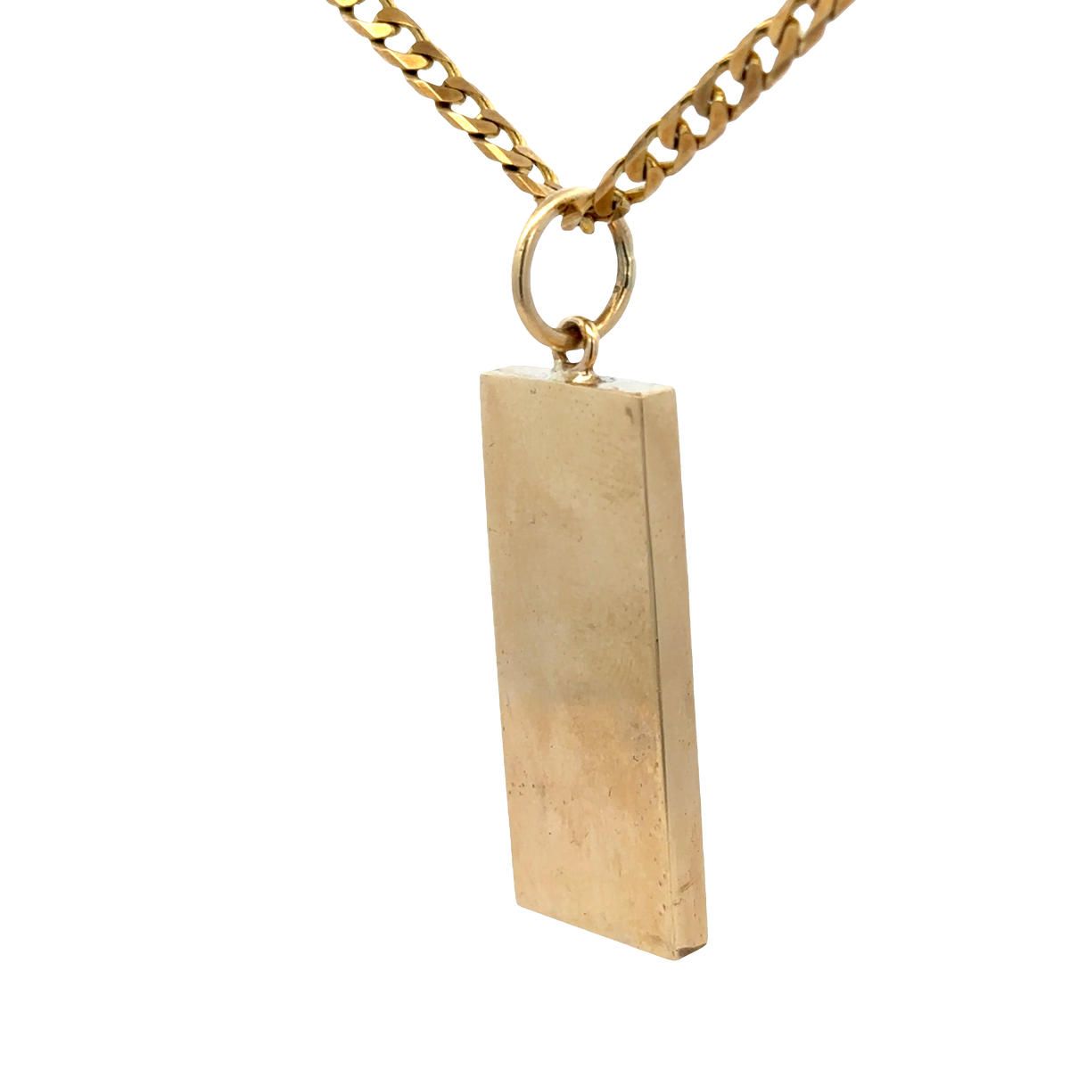 9ct yellow gold ingot pendant 30.3g (sh25868l)