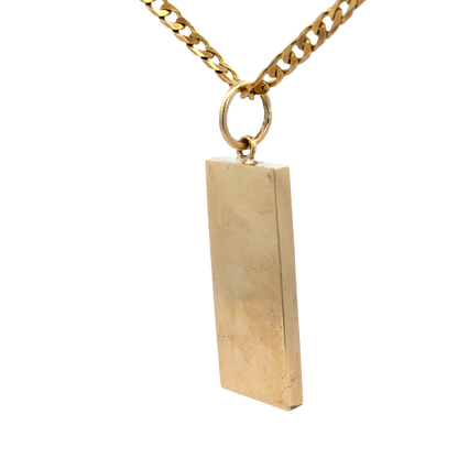 9ct yellow gold ingot pendant 30.3g (sh25868l)